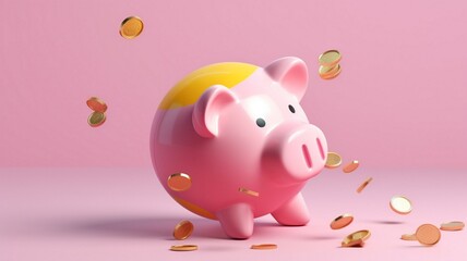 piggy bank isolated Generative AI