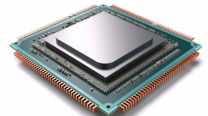 electronic circuit board with processor Generative AI