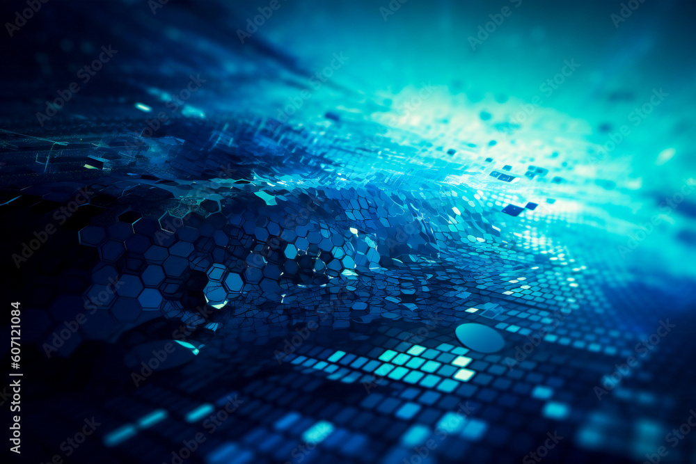 Aufkleber blue abstract technology background. abstract information technology, communications or artificial i