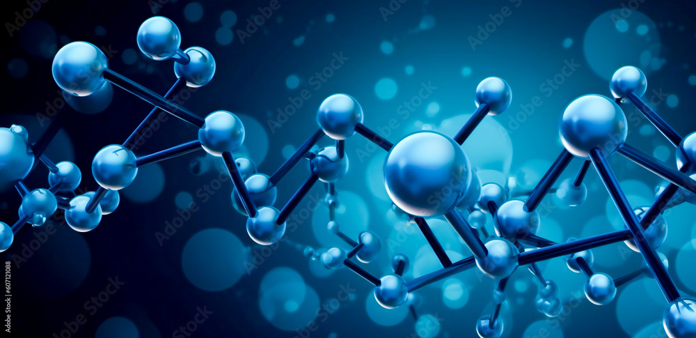 Poster molecular abstract structure. created with generative ai technology.