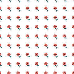 Stylized cute flower seamless pattern in simple style. Abstract floral endless background.