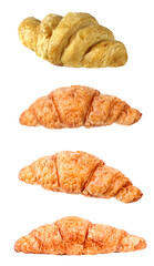 Croissant. Fresh croissants isolated. Fresh fragrant bread Isolated on PNG transparent background. Collection of baked bread