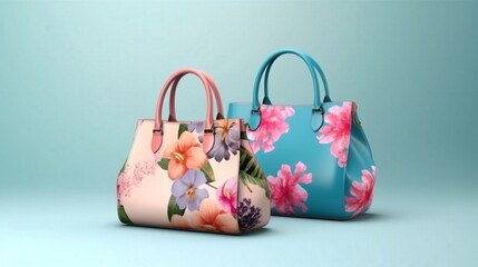 fashion luxury women handback colorful print summer bags banner accessories moda ,generated ai