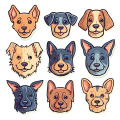 Fototapeta premium set of dogs style 8