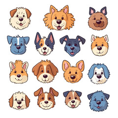 Fototapeta premium set of dogs style 7