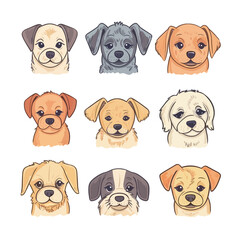 Fototapeta premium set of dogs style 3