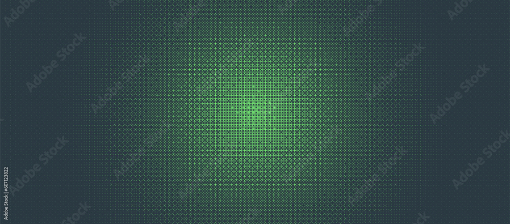 Wall mural dither pattern bitmap texture halftone radial gradient vector panoramic abstract background. glitch  - Wall murals