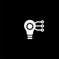 Innovation management icon isolated on black background 