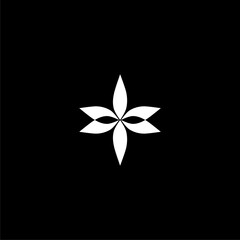  leaf Icon Flat isolated on black background