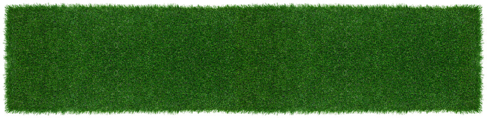 Meadow green grass surface. Turf blank top view background isolated on white. Template or Banner...