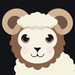 Cute sheep or lam illustration. Vector.