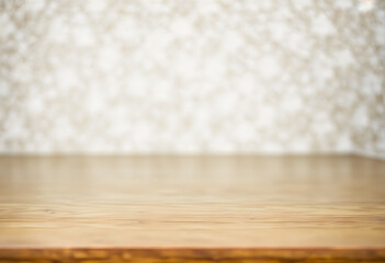Wood table top texture shabby background Patterned surface In the kitchen room interior , can be used for display or montage anything your products. Generative AI, illustration