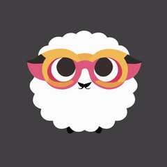 Cute sheep or lam illustration. Vector.