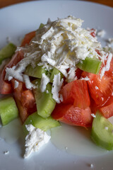 Traditional Bulgarian Shopska salad