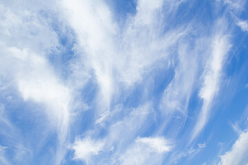 The vast sky and clouds sky in summer season, blue sky background.