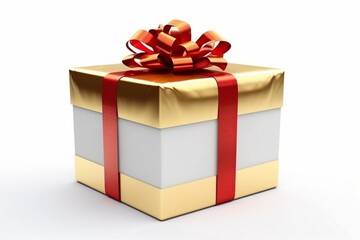 Fototapeta premium Beautifully designed gift box isolated on white background Generative AI