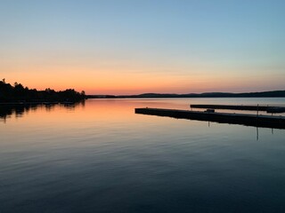 sunset on the lake