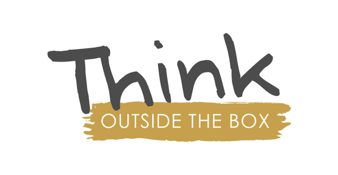 Innovative Perspectives: Think outside the Box - Vector Lettering - Gray and Matte Gold