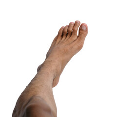 Male Feet in Various Poses against a White or Transparent Background