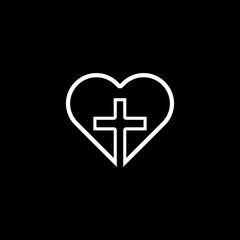 Fototapeta premium Love faith icon isolated on black background