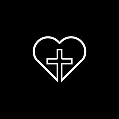 Love faith icon  isolated on black background