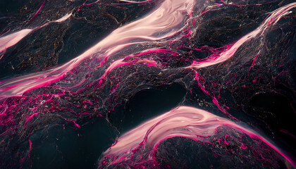 Pink and black marble texture wallpaper. AI
