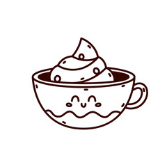 Cute doodle illustration of a mug isolated on a white background