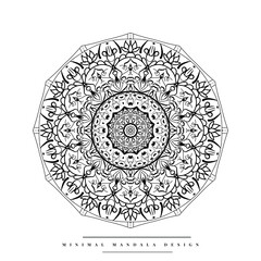 Arabesque mandala coloring page with nature-inspired elements