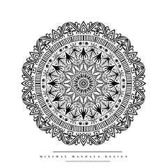 Arabesque mandala coloring page with nature-inspired elements