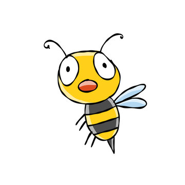 Funny Bee character isolated on white for your design