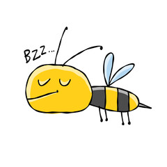 Obraz premium Funny Bee character isolated on white for your design