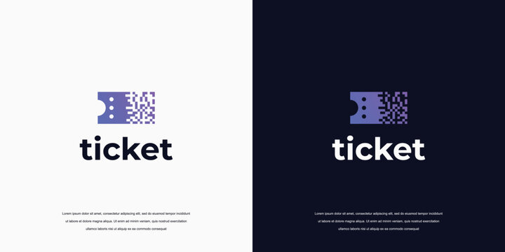 Logo digital ticket logo design, online ticket logo