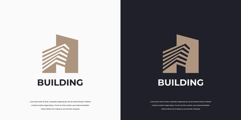 Fototapeta na wymiar building logo, apartment logo, architect logo, ready to use