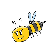 Obraz premium Funny Bee character isolated on white for your design