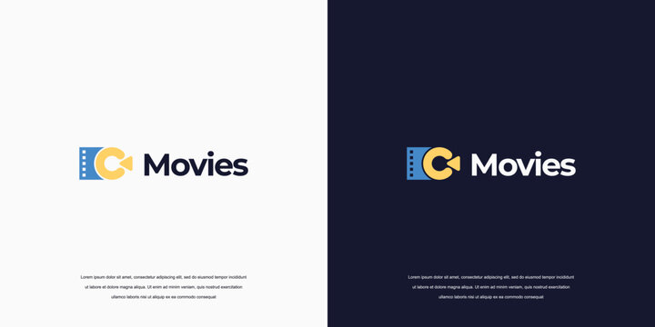 Media business Logo. Initial Letter C Movie Logo
