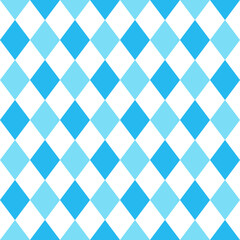 Oktoberfest diamond texture for wrapping paper, tablecloth. Octoberfest seamless pattern with blue rhombuses. Germany traditional wallpaper. Bavarian background. Vector color illustration.