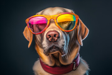 Labrador  Retriever  Dog Fashion: Wearing Sunglasses with Attitude
