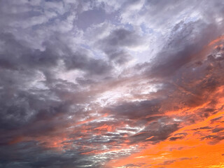 sky at sunset in Hong Kong