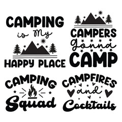 camping t-shirt design bundle