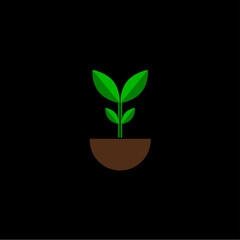 Regenerative agriculture isolated on black background 