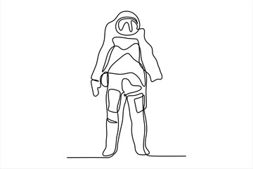 continuous line illustration of an astronaut