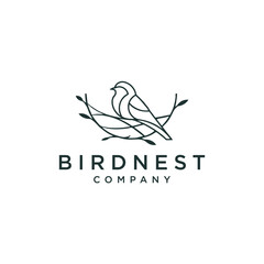 bird nest logo design vector illustration