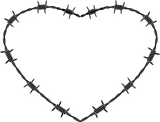 heart barbed wire barb wire love svg vector cut file for circut and silhouette leather vinyl template   