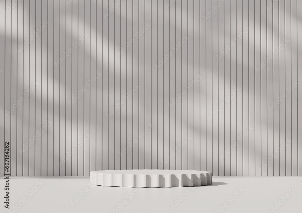 Poster abstract minimal modern white podium platform for product display showcase 3d rendering