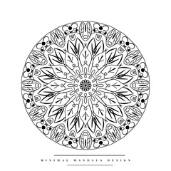 Mandala coloring page with nature-inspired elements