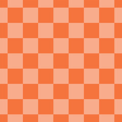 Seamless pattern with orange checkerboard