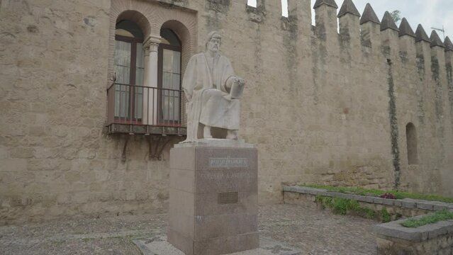 Statue of Averroes Ibn Rushd Great Philosopher Andalusian polymath and jurist Cordoba, Spain