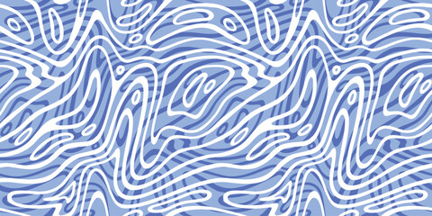 Water Ripple Texture. Vector Seamless Pattern with Waves. Abstract Illustration of Water Surface, River Splash and Blue Water Pool Bottom