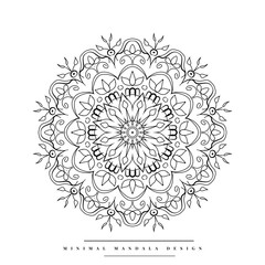 Arabesque mandala coloring page with nature-inspired elements