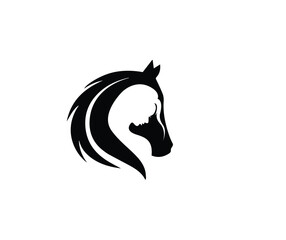 Fototapeta premium Girl And Horse Logo Design And Horse Farm Template Vector.